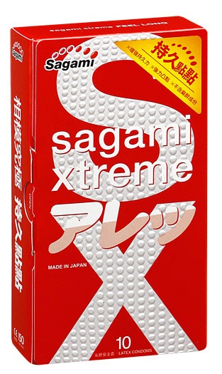 Утолщенные презервативы Sagami Xtreme Feel Long с точками - 10 шт. - Sagami - купить с доставкой в Салавате