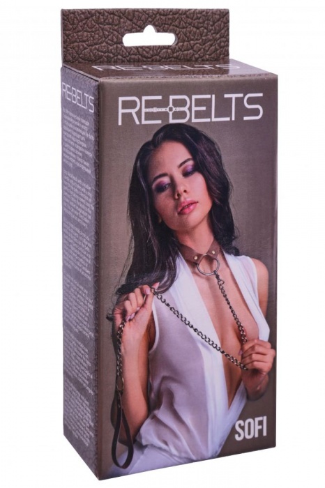 Коричневый поводок и чокер с кольцом Sofi - Rebelts - купить с доставкой в Салавате