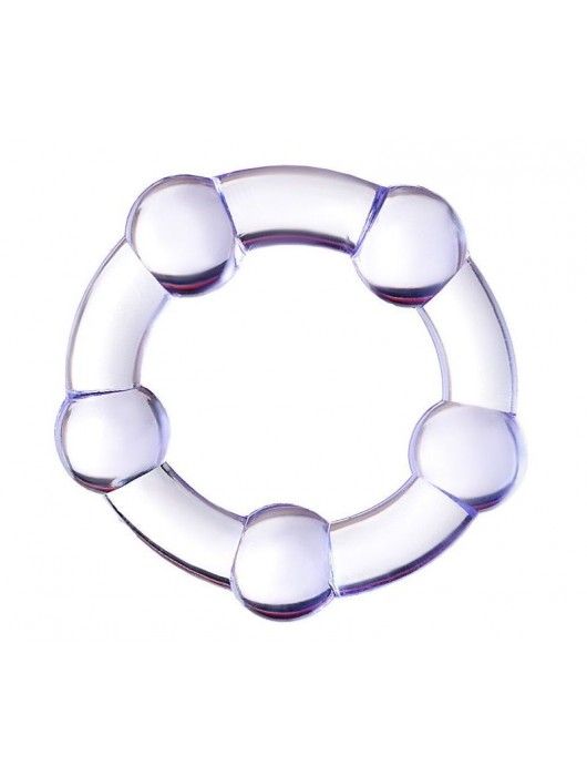 Фиолетовое эрекционное кольцо на пенис с бусинами - Штучки-дрючки - в Салавате купить с доставкой