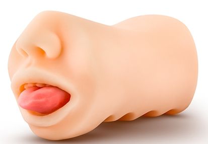 Телесный мастурбатор-ротик с язычком Oral Anne - Blush Novelties - в Салавате купить с доставкой