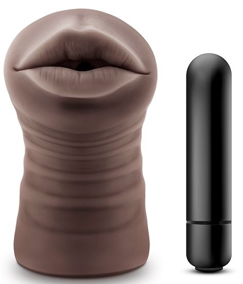 Коричневый мастурбатор-ротик Heather - Blush Novelties - в Салавате купить с доставкой