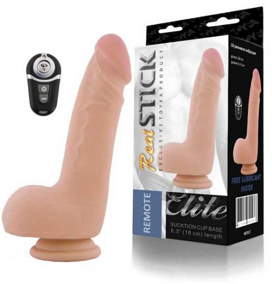 Вибратор с пультом ДУ и 10 режимами вибрации - 16 см. - ToyFa