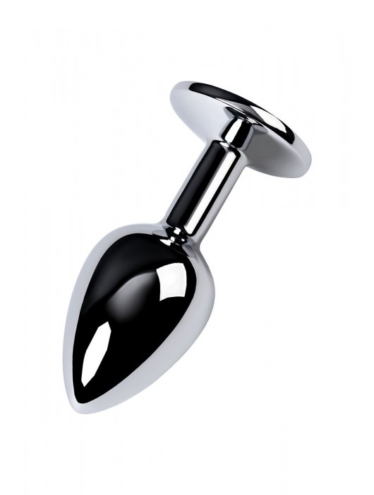 Серебристая конусовидная анальная пробка с фиолетовым кристаллом - 7 см. - ToyFa - купить с доставкой в Салавате