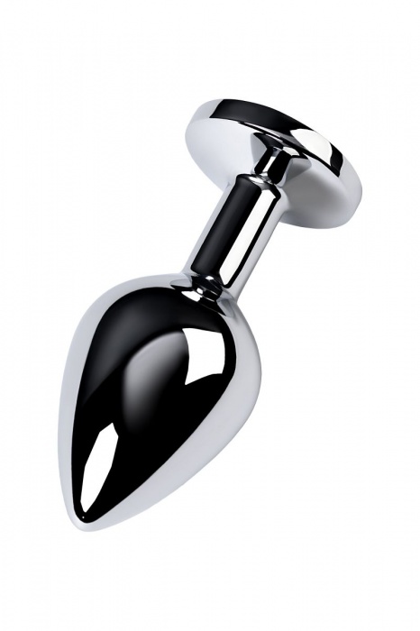 Серебристая конусовидная анальная пробка с голубым кристаллом - 8 см. - ToyFa - купить с доставкой в Салавате