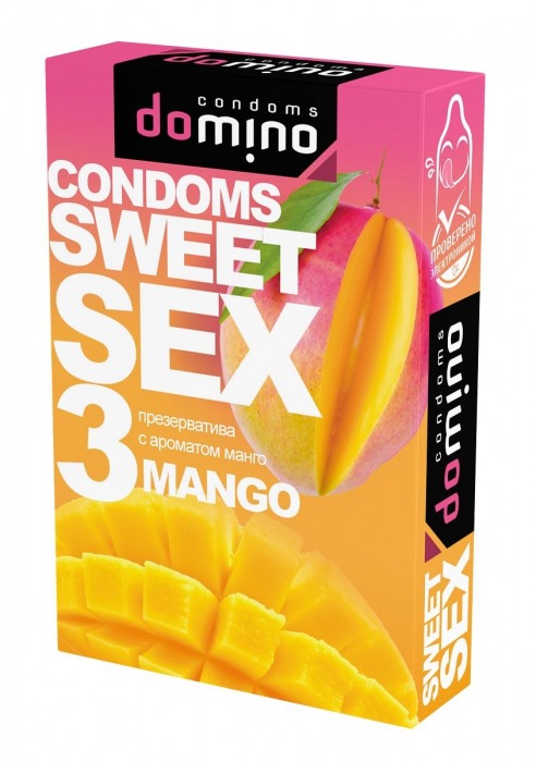 Презервативы для орального секса DOMINO Sweet Sex с ароматом манго - 3 шт. - Domino - купить с доставкой в Салавате