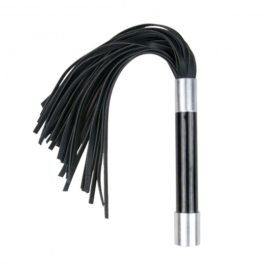 Черная плеть Easytoys Flogger With Metal Grip - 38 см. - Easy toys - купить с доставкой в Салавате