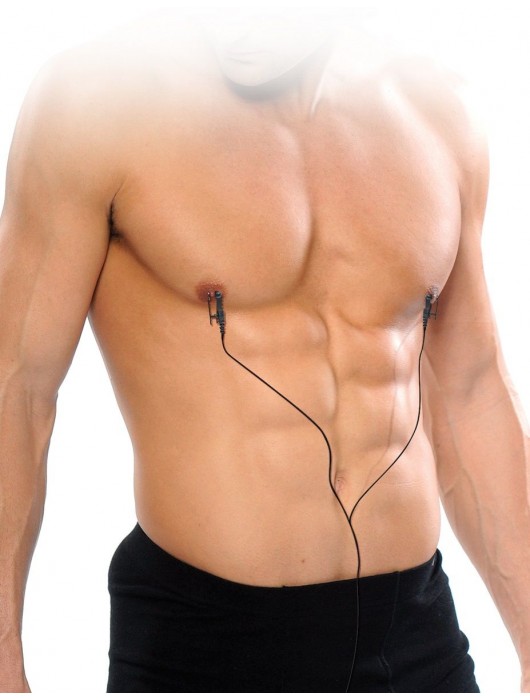 Черные электрические зажимы для сосков Shock Therapy Nipple Clamps - Pipedream - купить с доставкой в Салавате