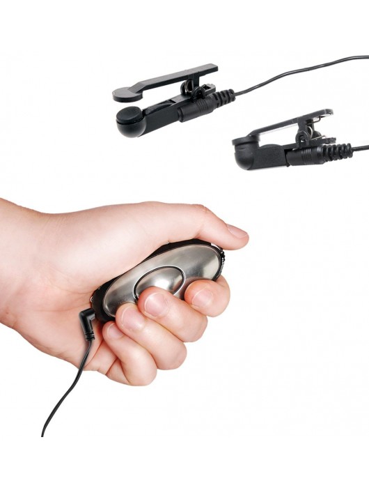 Черные электрические зажимы для сосков Shock Therapy Nipple Clamps - Pipedream - купить с доставкой в Салавате