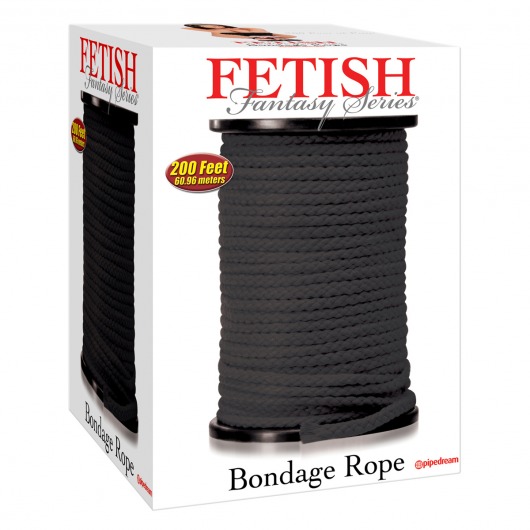 Черная веревка для связывания Bondage Rope - 60,9 м. - Pipedream - купить с доставкой в Салавате