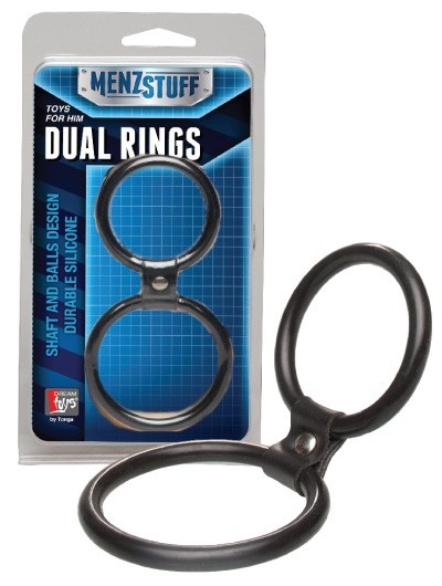 Чёрное двойное эрекционное кольцо Dual Rings Black - Dream Toys - в Салавате купить с доставкой