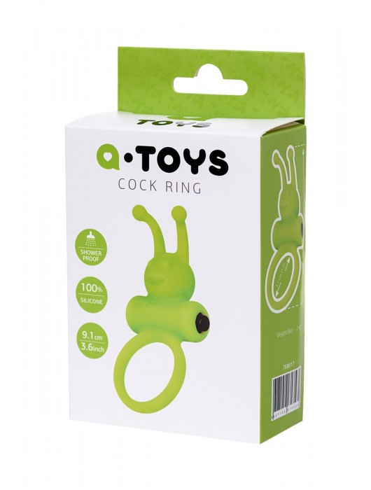 Зеленое эрекционное виброкольцо на пенис Cock Ring - A-toys - в Салавате купить с доставкой