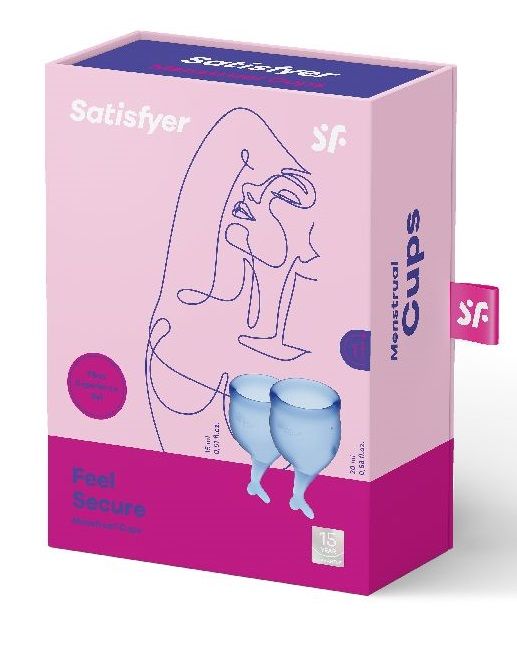 Набор синих менструальных чаш Feel secure Menstrual Cup - Satisfyer - купить с доставкой в Салавате