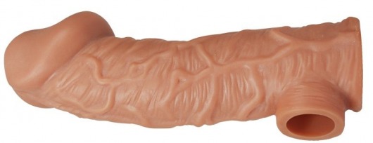Телесная насадка на фаллос с отверстием для мошонки EXTREME SLEEVE - 17,6 см. - KOKOS - в Салавате купить с доставкой