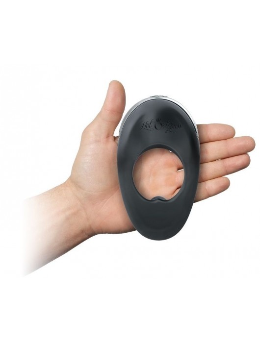Черное эрекционное виброкольцо с двумя виброэлементами ATOM PLUS - Hot Octopuss - в Салавате купить с доставкой
