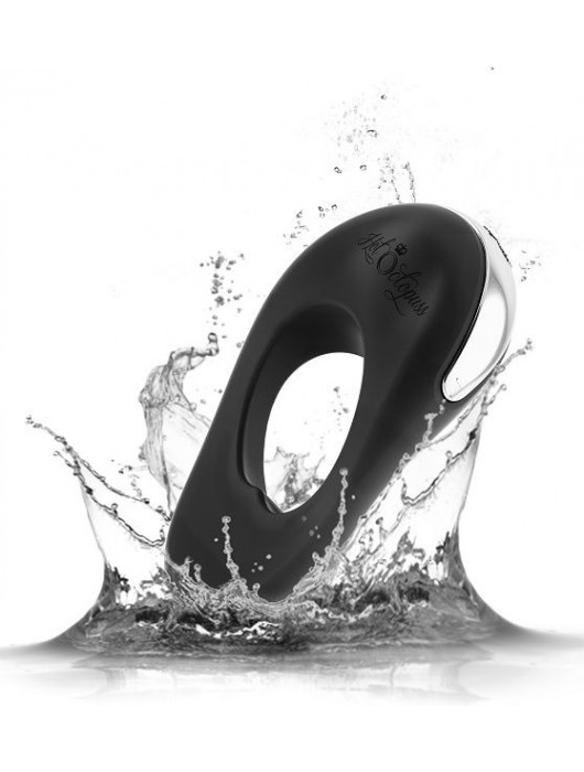Черное эрекционное виброкольцо с двумя виброэлементами ATOM PLUS - Hot Octopuss - в Салавате купить с доставкой
