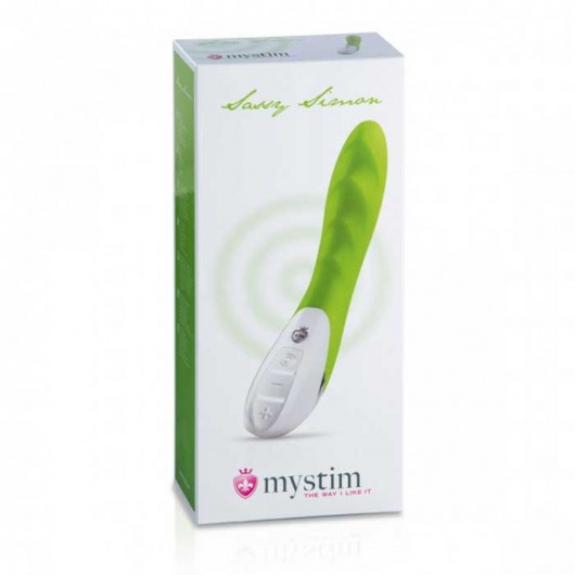 Вибратор Mystim цвета лайма Sassy Simon - 27 см. - MyStim