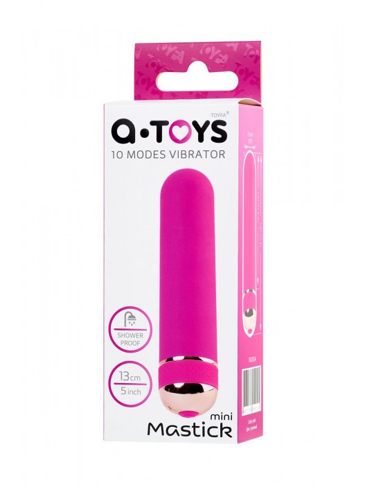 Розовый нереалистичный мини-вибратор Mastick Mini - 13 см. - A-toys