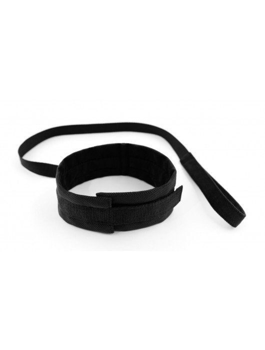 Черный ошейник My Rules с поводком - БДСМ Арсенал - купить с доставкой в Салавате