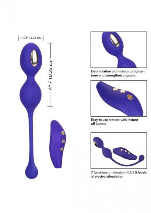 Фиолетовые виброшарики с электростимуляцией Impulse Intimate E-Stimulator Dual Kegel - California Exotic Novelties - купить с доставкой в Салавате