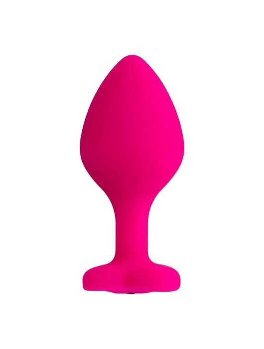 Розовая анальная втулка Diamond Heart с прозрачным кристаллом - 8 см. - ToyFa - купить с доставкой в Салавате