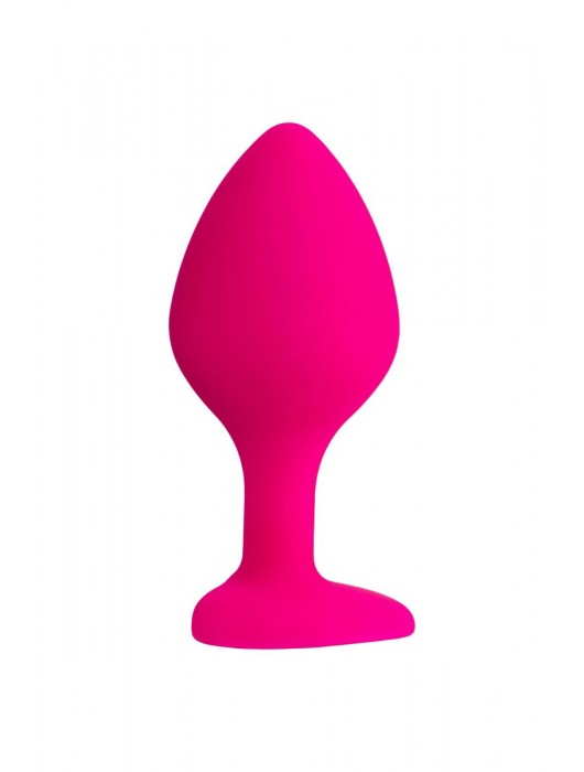 Розовая анальная втулка Diamond Heart с прозрачным кристаллом - 8 см. - ToyFa - купить с доставкой в Салавате