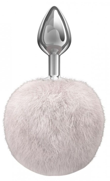 Серебристая анальная пробка с белым пушистым хвостиком Twinkle - Lola Games - купить с доставкой в Салавате