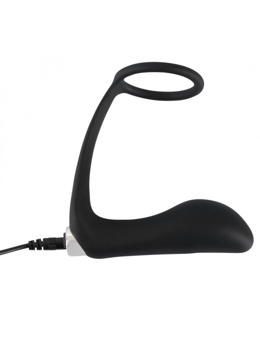 Черное эрекционное кольцо с анальной вибропробкой Vibrating Ring   Plug - Orion - в Салавате купить с доставкой