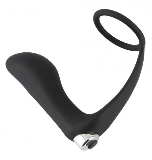 Черное эрекционное кольцо с анальной вибропробкой Vibrating Ring   Plug - Orion - в Салавате купить с доставкой