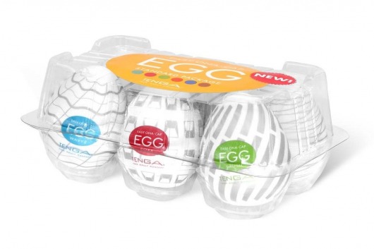 Набор из 6 мастурбаторов Tenga EGG Easy Beat с различным рельефом - Tenga - в Салавате купить с доставкой