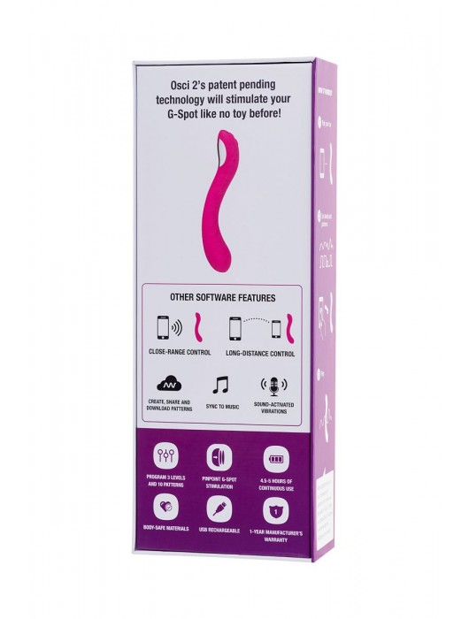 Ярко-розовый вибратор Lovense Osci 2 - 22 см. - Lovense