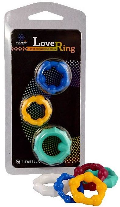 Набор из 3 цветных эрекционных колец Love Ring - Sitabella - в Салавате купить с доставкой