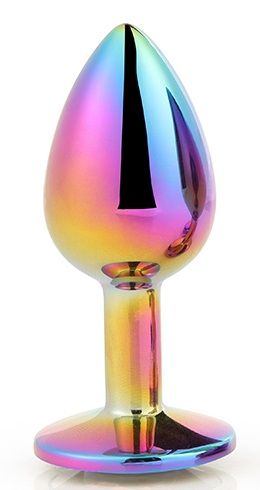 Голографическая анальная втулка с радужным кристаллом - 7,1 см. - Dream Toys - купить с доставкой в Салавате