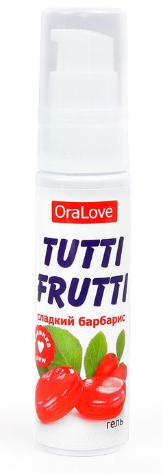 Гель-смазка Tutti-frutti со вкусом барбариса - 30 гр. - Биоритм - купить с доставкой в Салавате