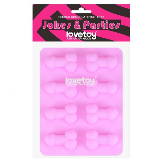 Розовая формочка для льда и шоколада Pecker Chocolate/Ice Tray - Lovetoy - купить с доставкой в Салавате