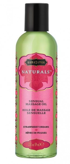 Массажное масло Naturals Strawberry Dreams с ароматом клубники - 59 мл. - Kama Sutra - купить с доставкой в Салавате