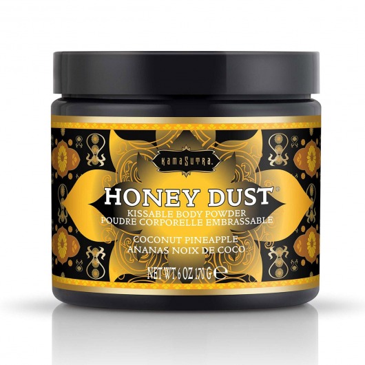 Пудра для тела Honey Dust Body Powder с ароматом кокоса и ананаса - 170 гр. - Kama Sutra - купить с доставкой в Салавате