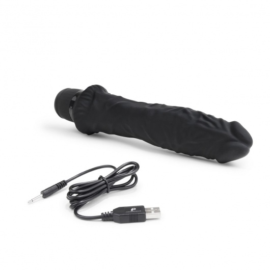 Черный вибратор-реалистик 8  Girthy Realistic Vibrator - 24,5 см. - PowerCocks