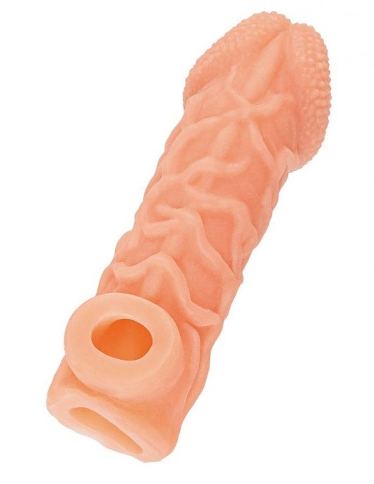 Телесная закрытая насадка с венками Cock Sleeve Size S - 13,8 см. - KOKOS - в Салавате купить с доставкой Телесная закрытая насадка с венками Cock Sleeve Size S - 13,8 см. - KOKOS - в Салавате купить с доставкой