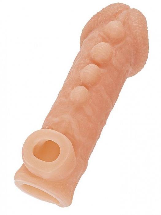 Телесная закрытая насадка с шишечками Cock Sleeve Size S - 13,8 см. - KOKOS - в Салавате купить с доставкой