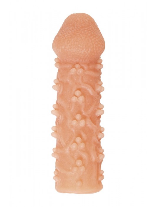 Телесная закрытая насадка с пучками шишечек Cock Sleeve Size S - 13,8 см. - KOKOS - в Салавате купить с доставкой