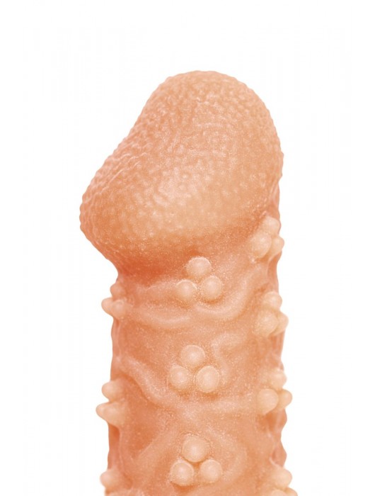 Телесная закрытая насадка с пучками шишечек Cock Sleeve Size S - 13,8 см. - KOKOS - в Салавате купить с доставкой