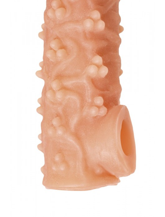 Телесная закрытая насадка с пучками шишечек Cock Sleeve Size S - 13,8 см. - KOKOS - в Салавате купить с доставкой