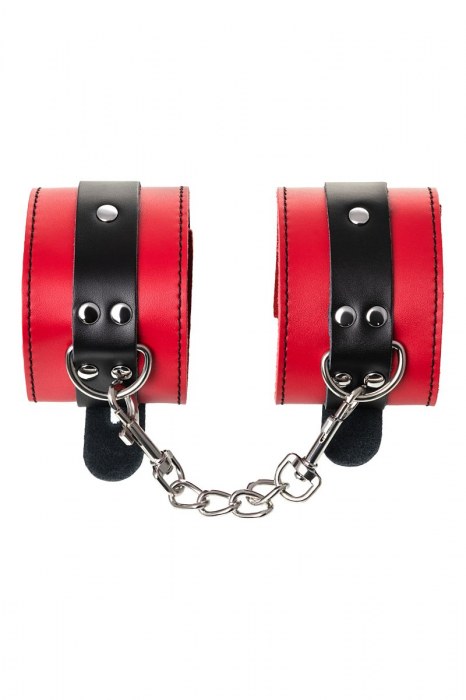 Красно-черные оковы на ноги из кожи - ToyFa - купить с доставкой в Салавате