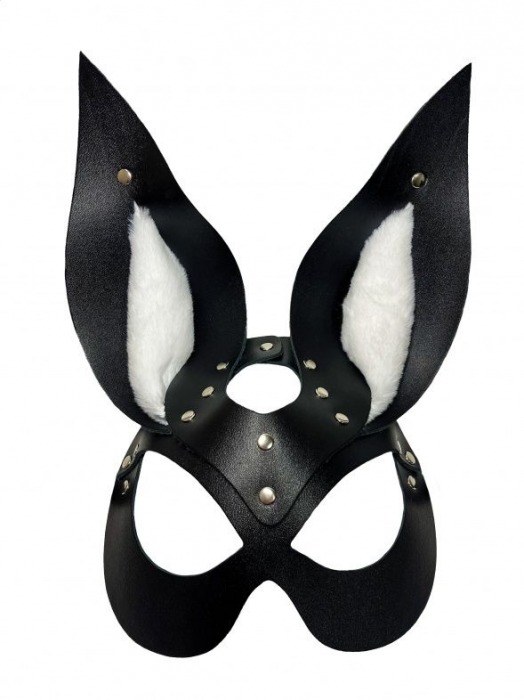 Черная маска зайки с белым мехом на ушках Miss Bunny - БДСМ Арсенал - купить с доставкой в Салавате