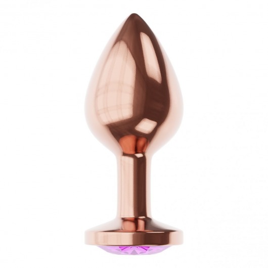 Пробка цвета розового золота с фиолетовым кристаллом Diamond Amethyst Shine S - 7,2 см. - Lola Games - купить с доставкой в Салавате