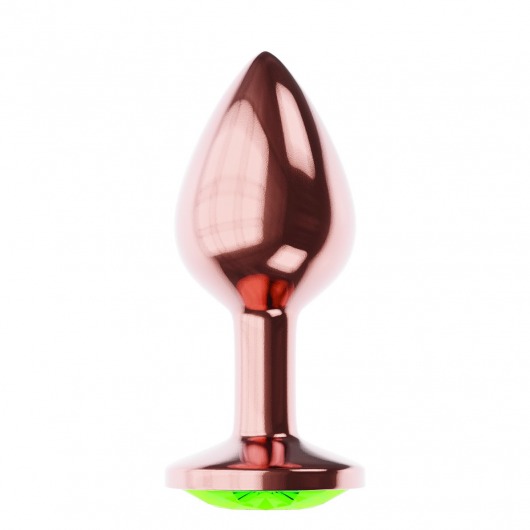 Пробка цвета розового золота с лаймовым кристаллом Diamond Emerald Shine S - 7,2 см. - Lola Games - купить с доставкой в Салавате