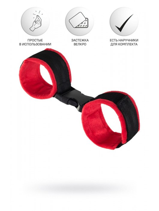 Красно-черные велюровые оковы Anonymo - ToyFa - купить с доставкой в Салавате