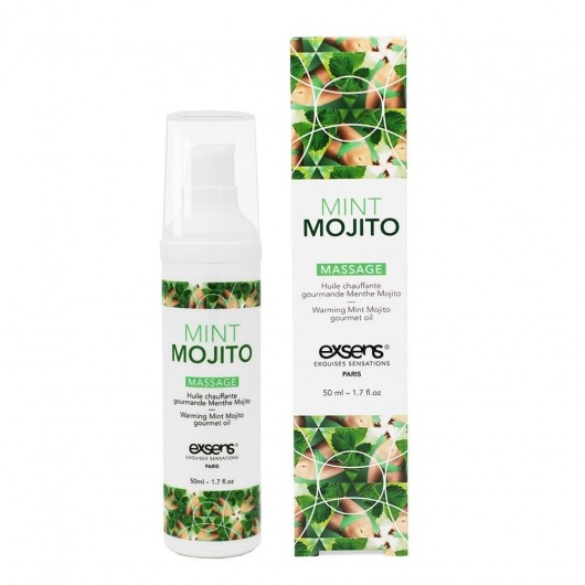 Разогревающее массажное масло с ароматом мохито Gourmet Mint Mojito - 50 мл. - Exsens - купить с доставкой в Салавате