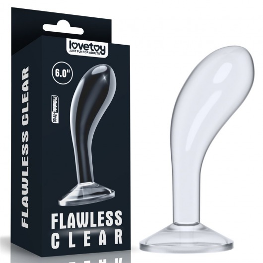 Прозрачный стимулятор простаты Flawless Clear Prostate Plug - 15 см. - Lovetoy - в Салавате купить с доставкой