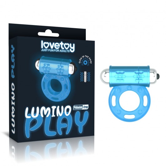 Голубое, светящееся в темноте эрекционное виброкольцо Lumino Play Vibrating Penis Ring - Lovetoy - в Салавате купить с доставкой